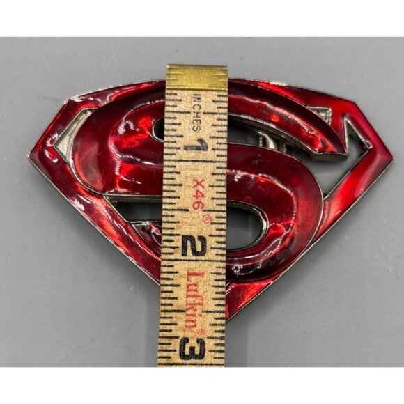 DC Comics Superman Logo‎ Metal Belt Buckle Red - Picture 4 of 4